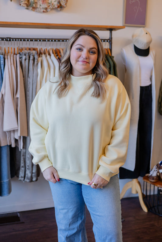 Fleece Wide Neck Sweatshirt