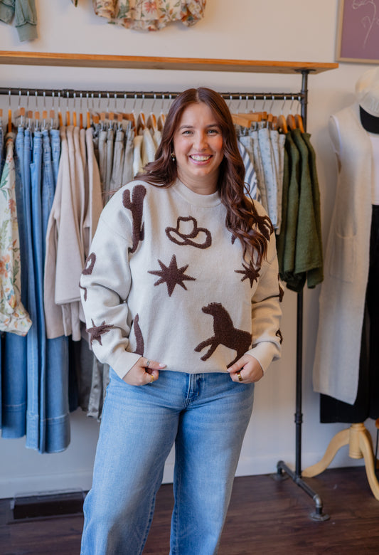 Cowboy Pattern Sweater