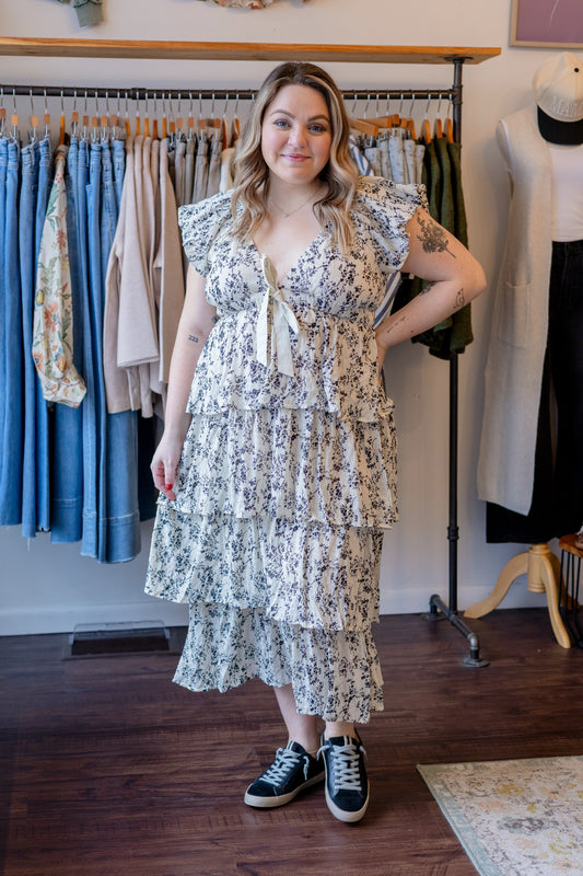 Floral Tiered Midi Dress