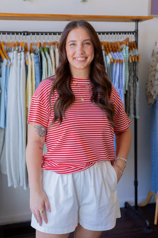 Striped Drop Shoulder Tee
