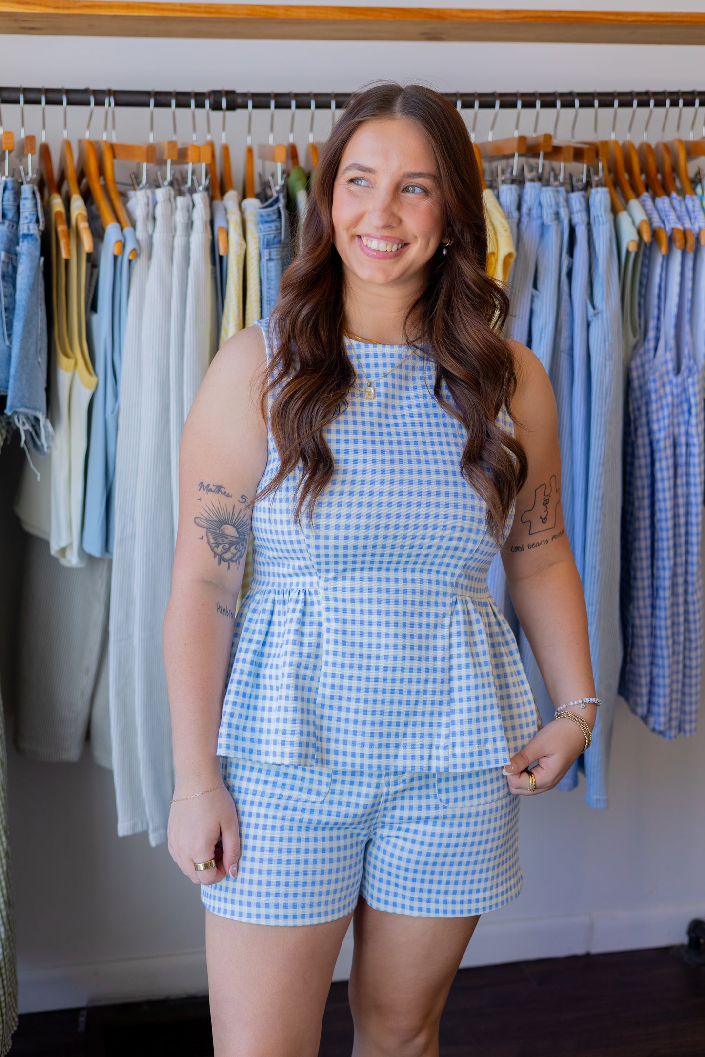 Gingham Utility Pocket Shorts
