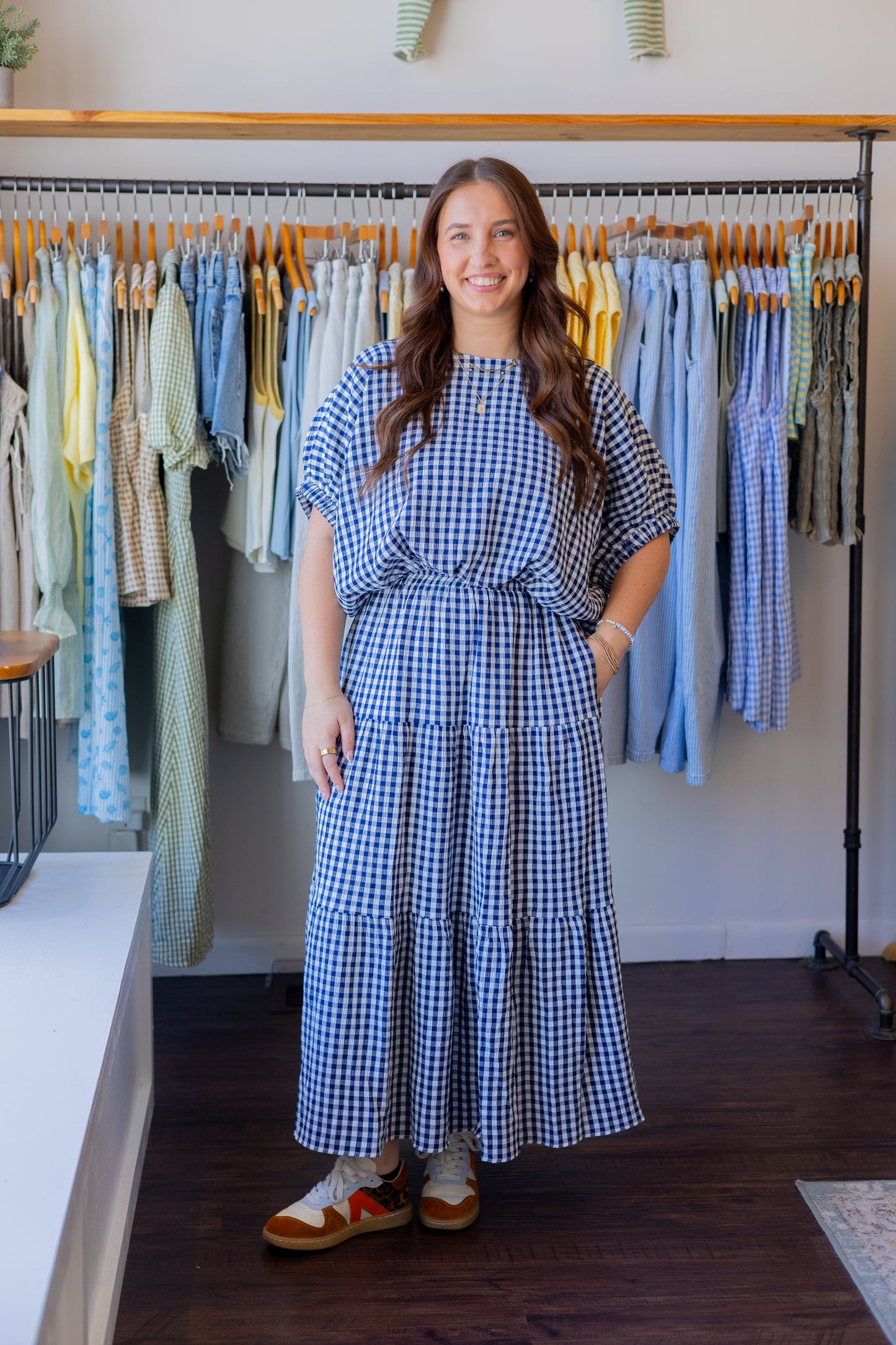 Gingham Midi Skirt