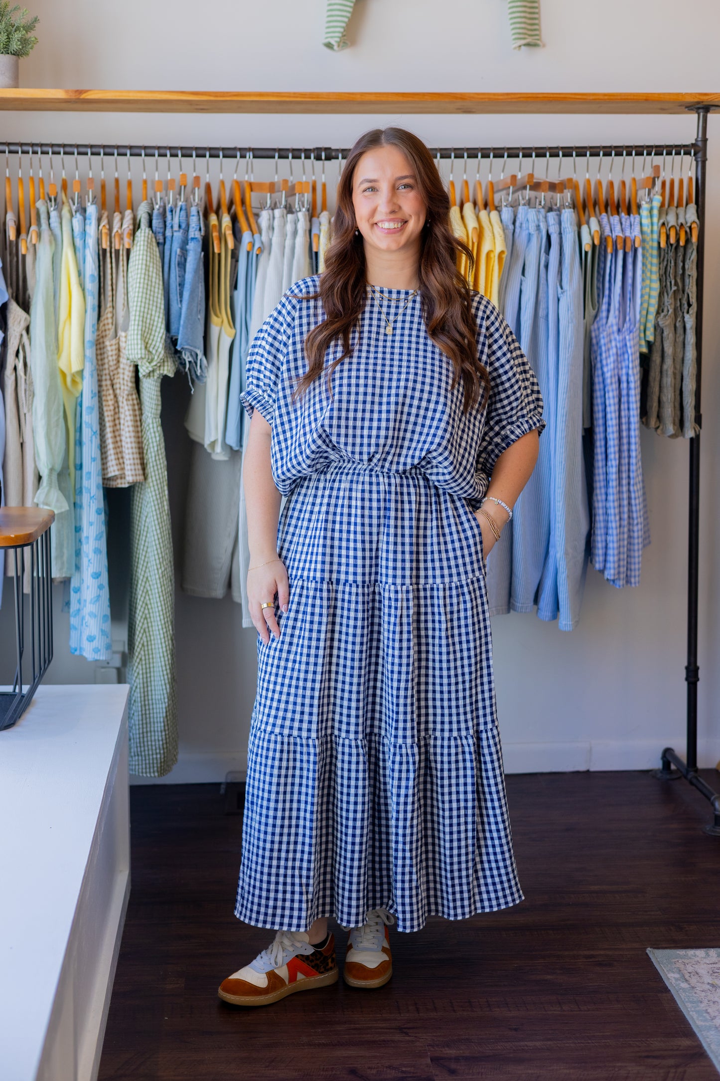 Gingham Bubble Top