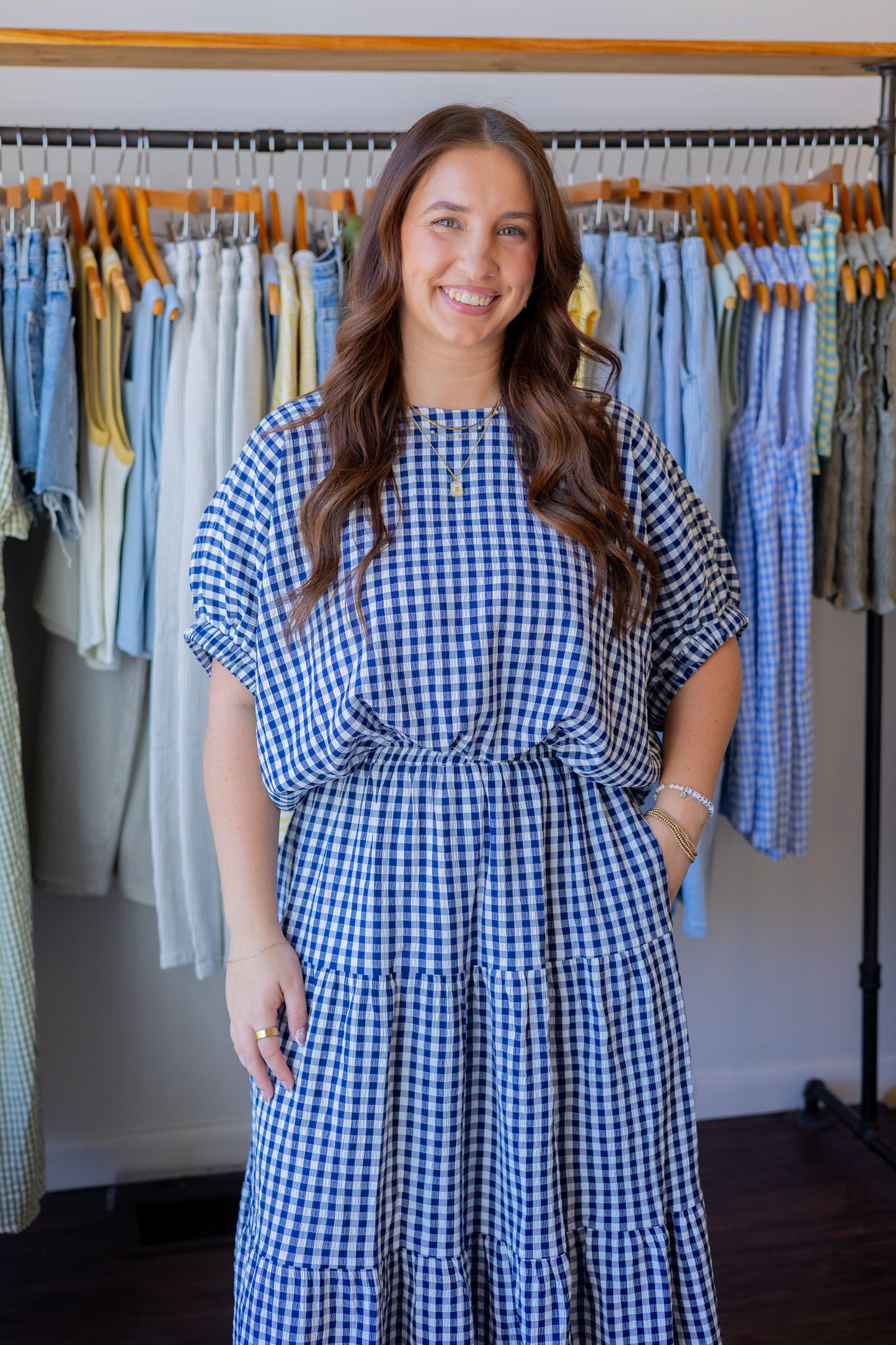 Gingham Bubble Top