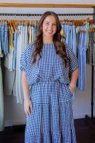 Gingham Bubble Top