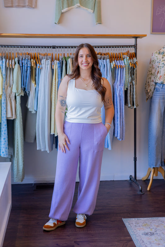 High Waisted Knit Joggers