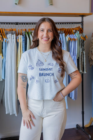 Sunday Brunch Embroidered T-Shirt