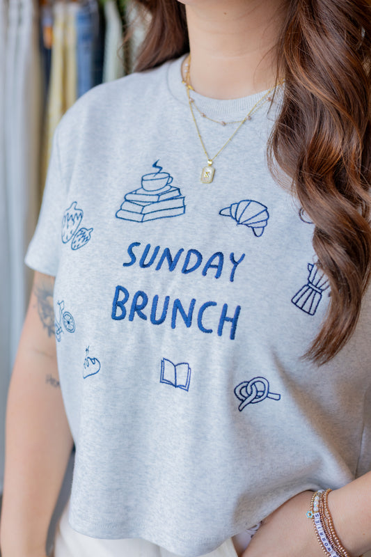 Sunday Brunch Embroidered T-Shirt
