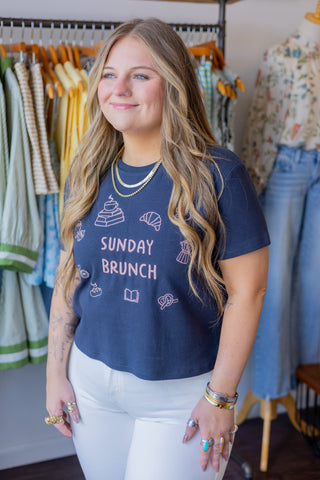 Sunday Brunch Embroidered T-Shirt