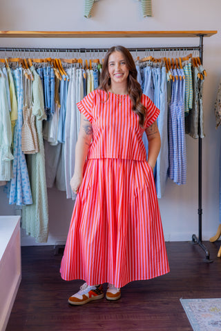 Striped Midi Skirt