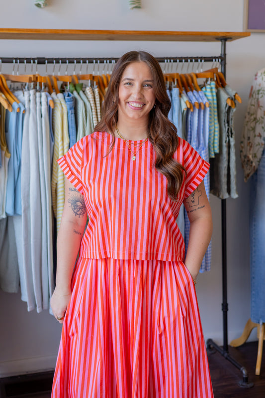 Striped Short Sleeve Top