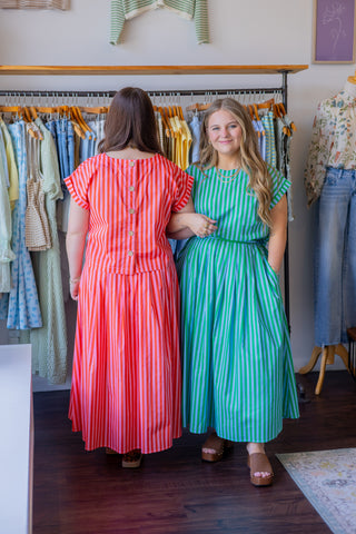 Striped Midi Skirt