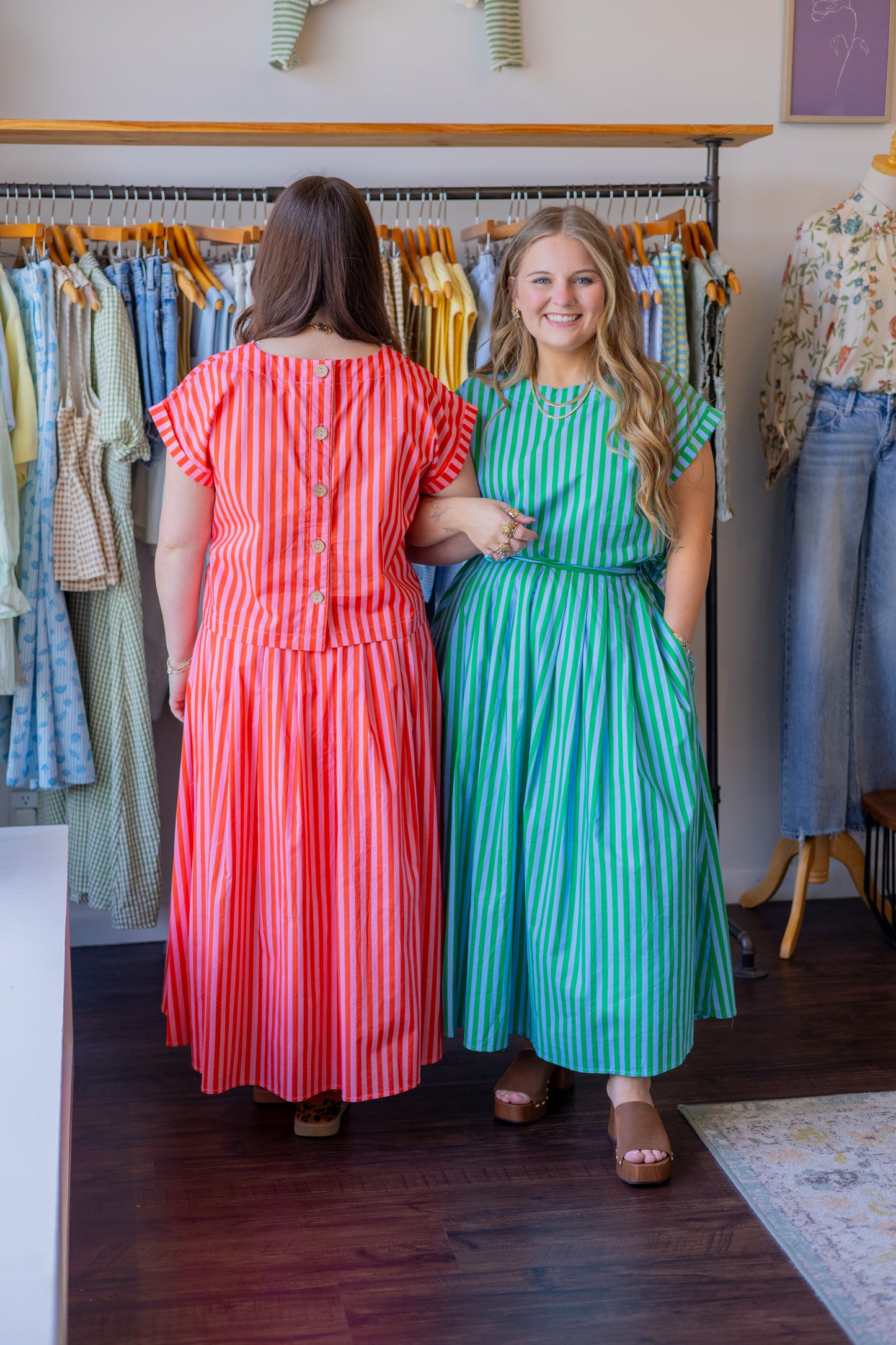 Striped Midi Skirt