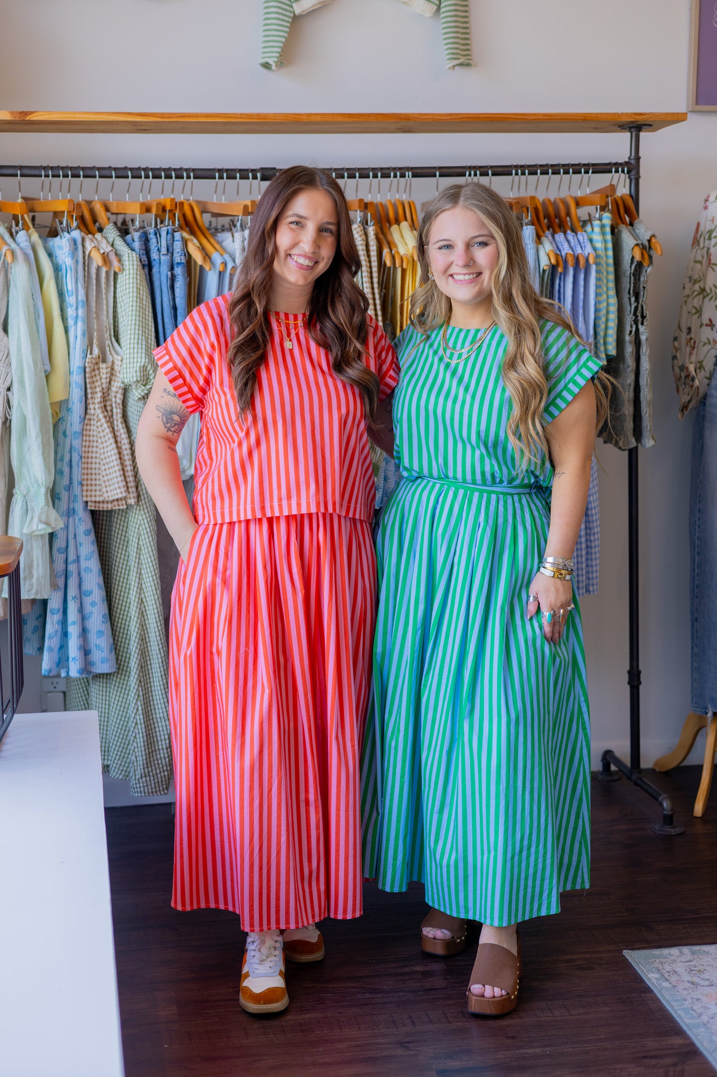 Striped Midi Skirt