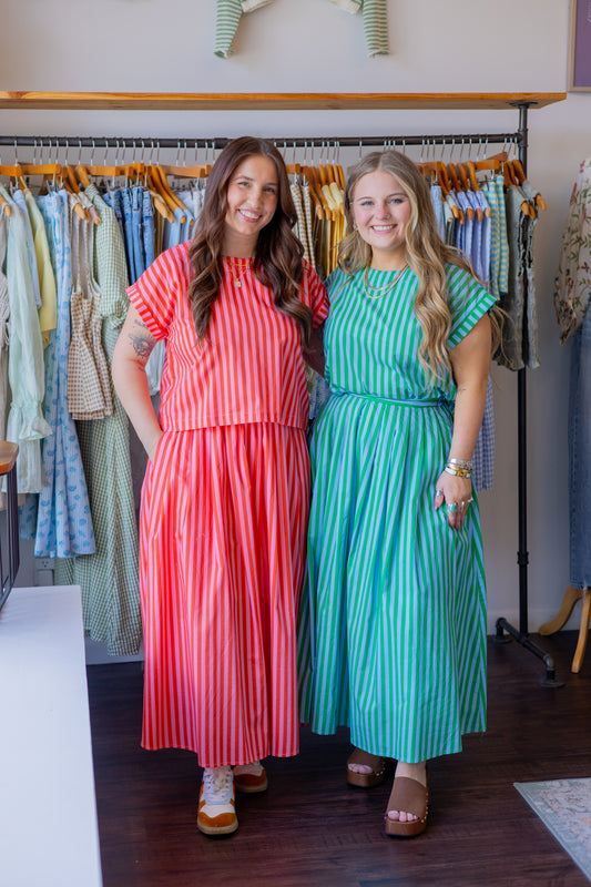 Striped Midi Skirt