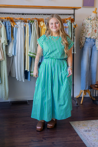 Striped Midi Skirt