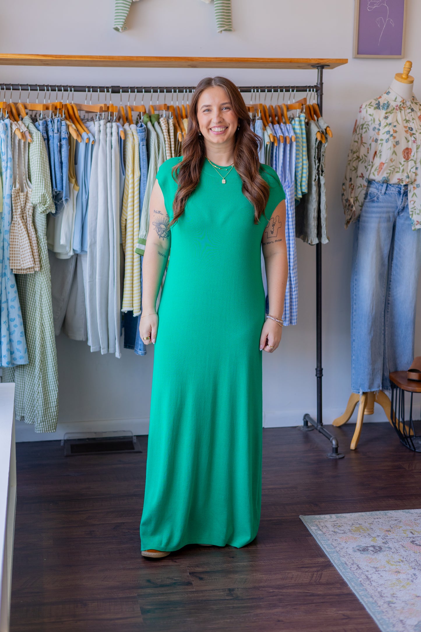 Cap Sleeve Midi Dress