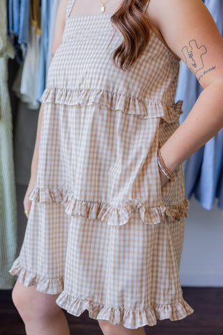 Plaid Ruffle Tiered Mini Dress