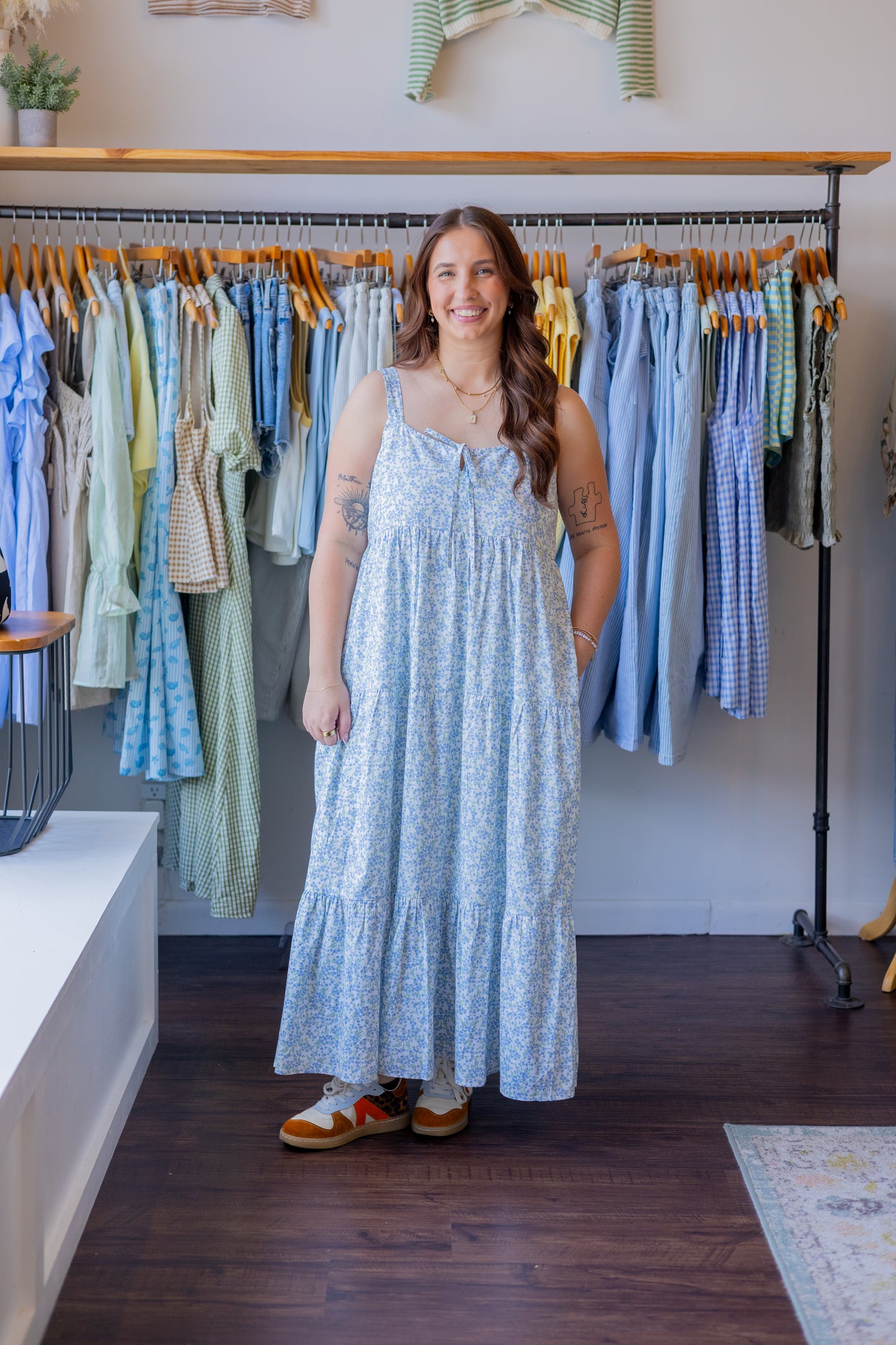 Floral Tiered Midi Dress