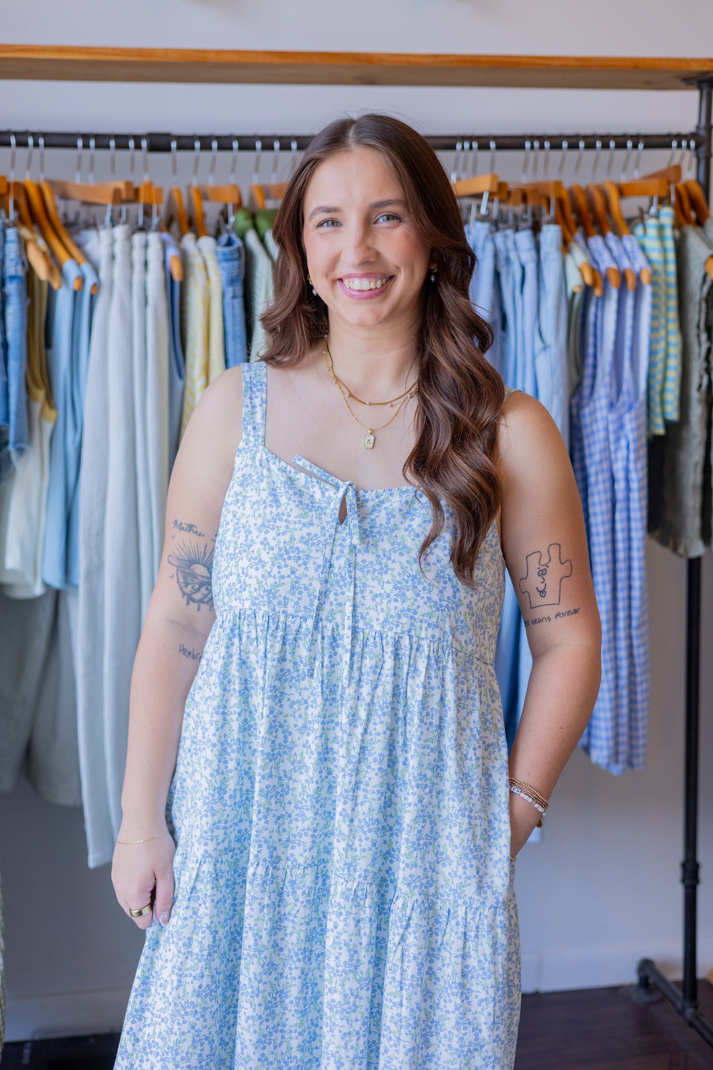 Floral Tiered Midi Dress