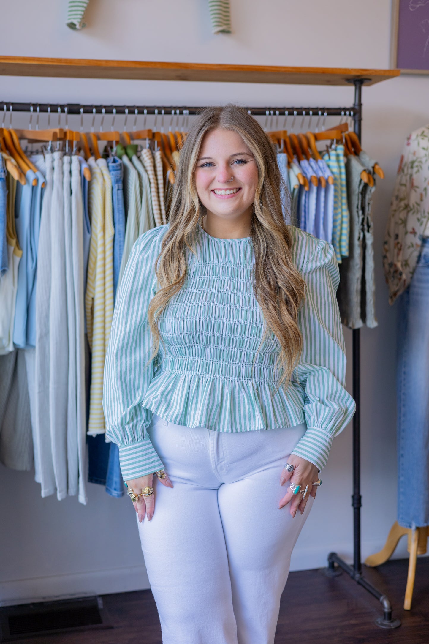 Stripe Smocked Top