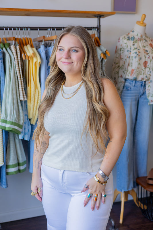 Washed Rib Sleeveless Top