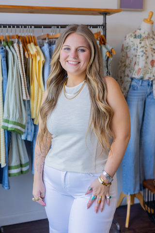 Washed Rib Sleeveless Top