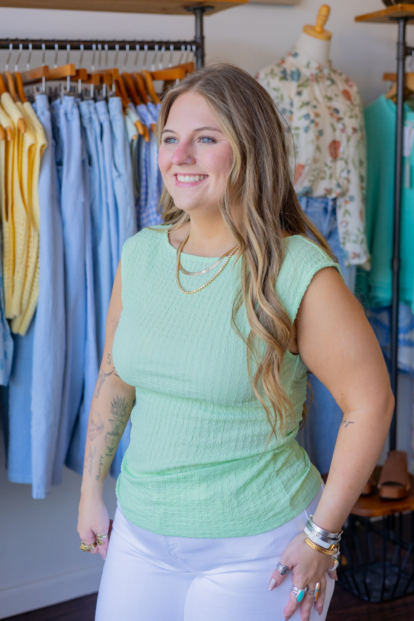Side Ruched Knit Top