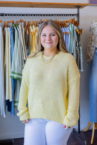 Mock Neck Open-Knit Sweater