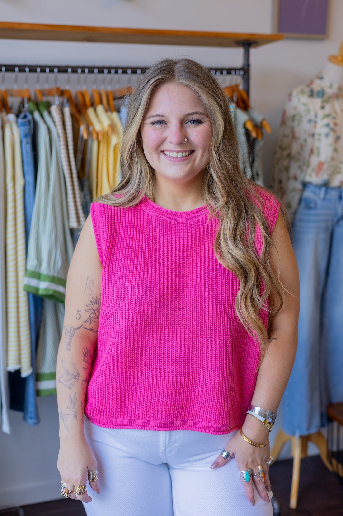 Sleeveless Knit Sweater Top