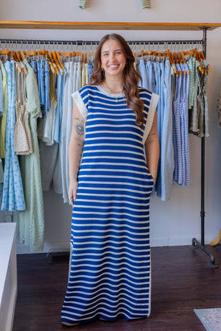 Striped Sleeveless Maxi Dress