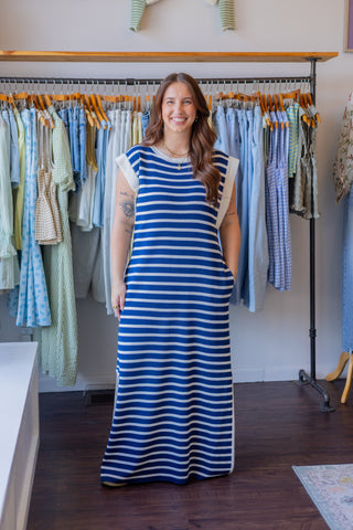 Striped Sleeveless Maxi Dress