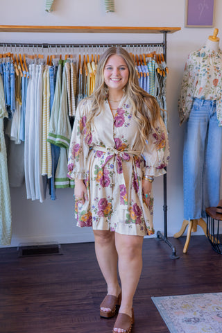 Floral Tie Waist Dress