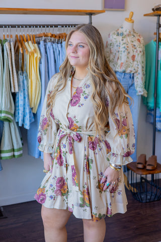 Floral Tie Waist Dress
