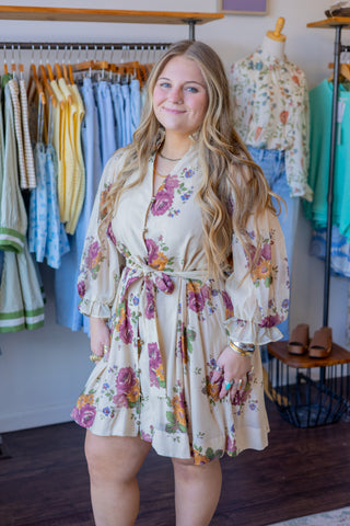 Floral Tie Waist Dress