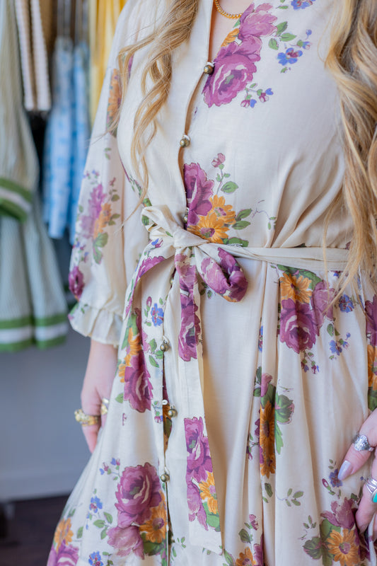 Floral Tie Waist Dress