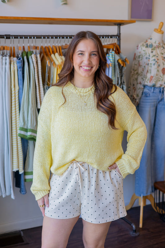 Mock Neck Open-Knit Sweater