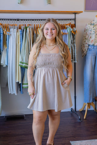 Plaid Smocked Mini Dress
