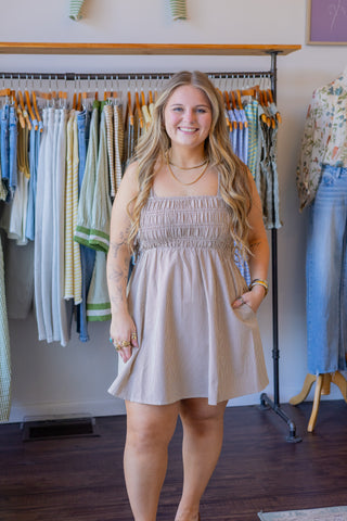 Plaid Smocked Mini Dress