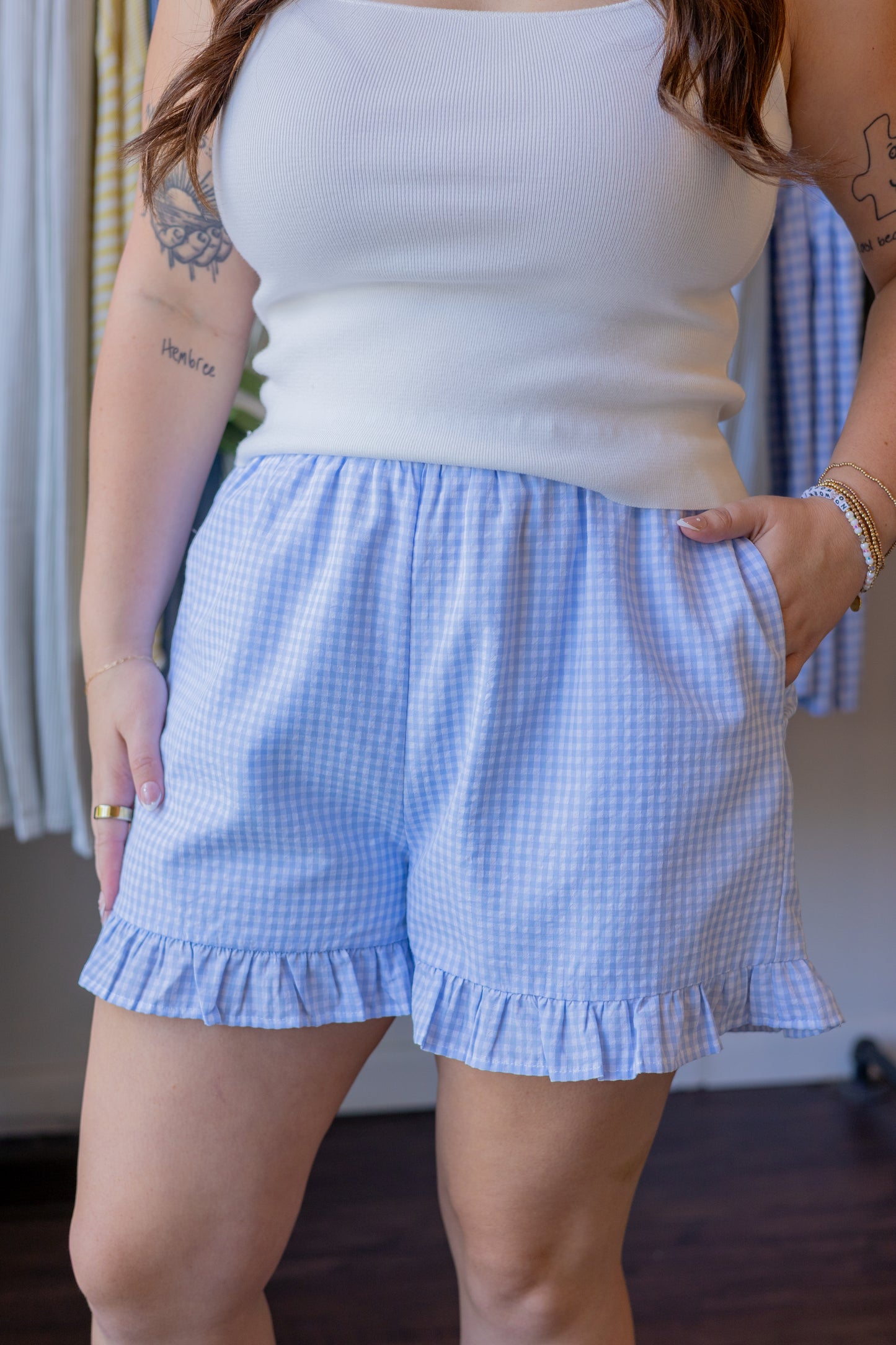 Gingham Ruffle Shorts