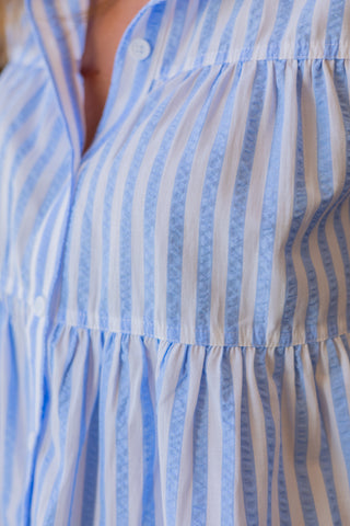 Stripe Tiered Button-Up Shirt