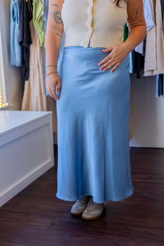 Satin Midi Skirt