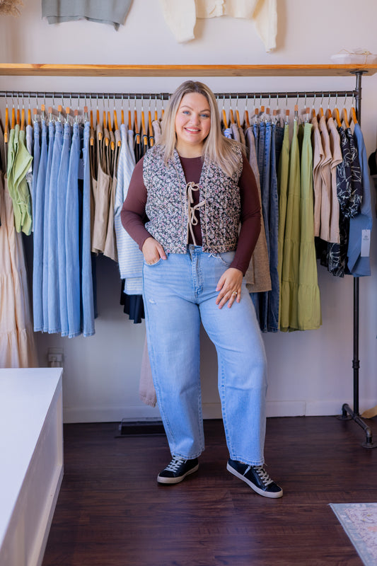 Floral Quilted Vest