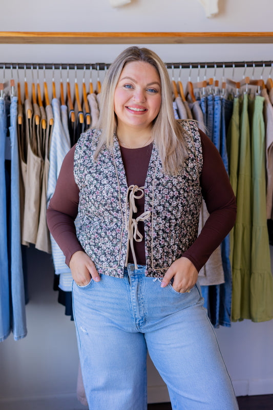 Floral Quilted Vest