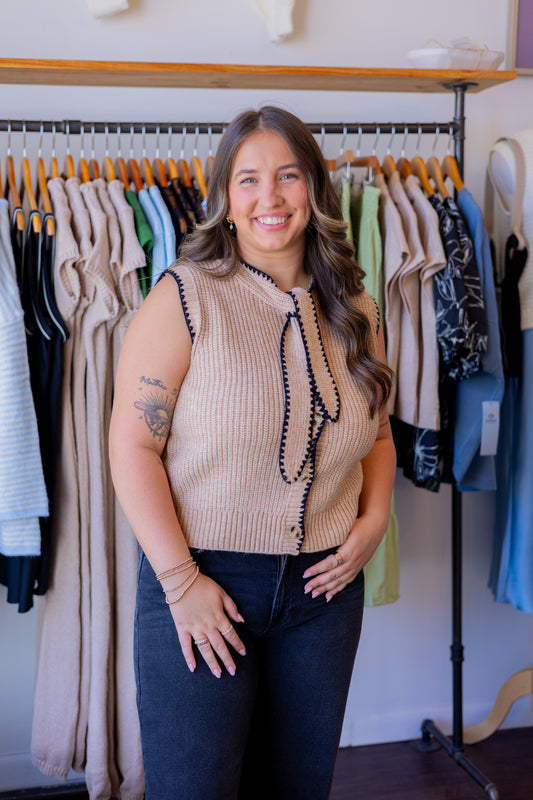 Front Knot Sweater Vest
