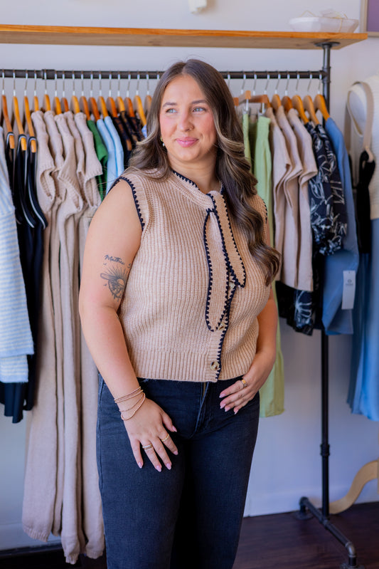 Front Knot Sweater Vest