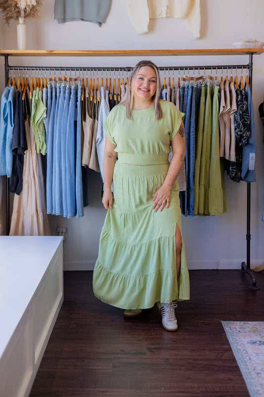 Linen Midi Skirt