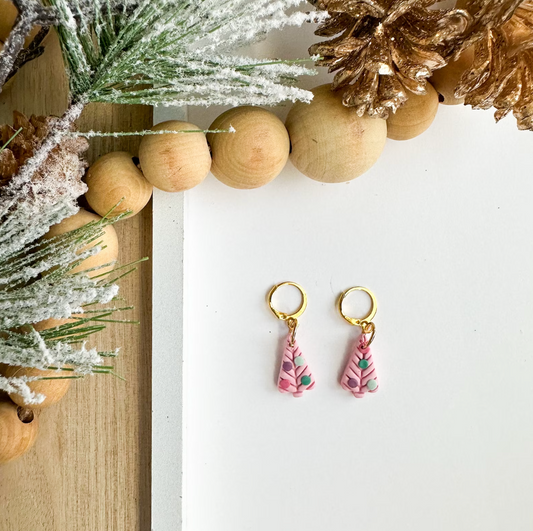Pink Holiday Tree Huggies