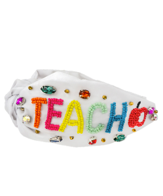 "Teach" Beaded Headband