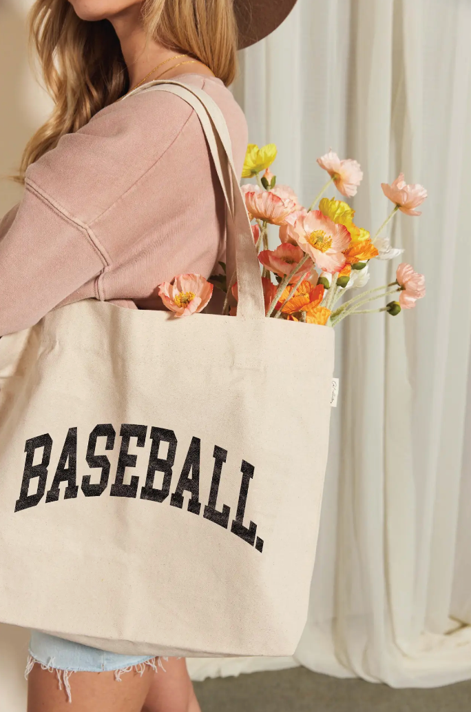 Baseball Canvas Tote Bag